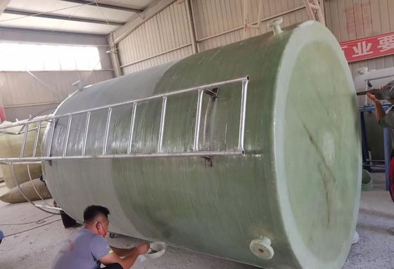 1800x6050 ФРП резервуар для хранения с отводным клапаном, коррозионностойкий ФРП химический резервуар