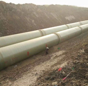 Стекловолоконные укрепленные трубы из пластмассы из ПФР круглые подземные трубы из песка высокое давление