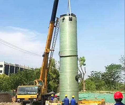 Высокоинтегрированная канализационная насосная станция для дождевой воды Структура FRP GRP