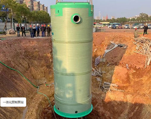 OEM Предварительно сконструированная интегрированная насосная станция FRP Коммерческая канализационная станция